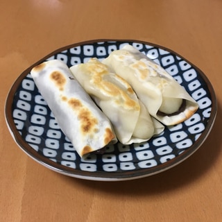 餃子の皮で♪あんこもち巻き焼き